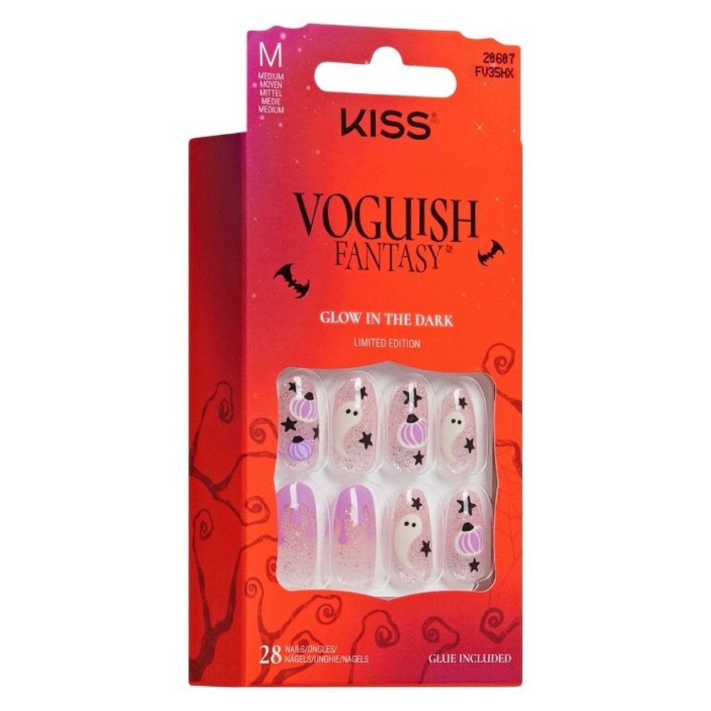 KISS Voguish Fantasy Halloween Nail Set with pumpkins. Brand new! Medium length.